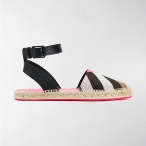Burberry Nova Check & Neon Espadrilles 37